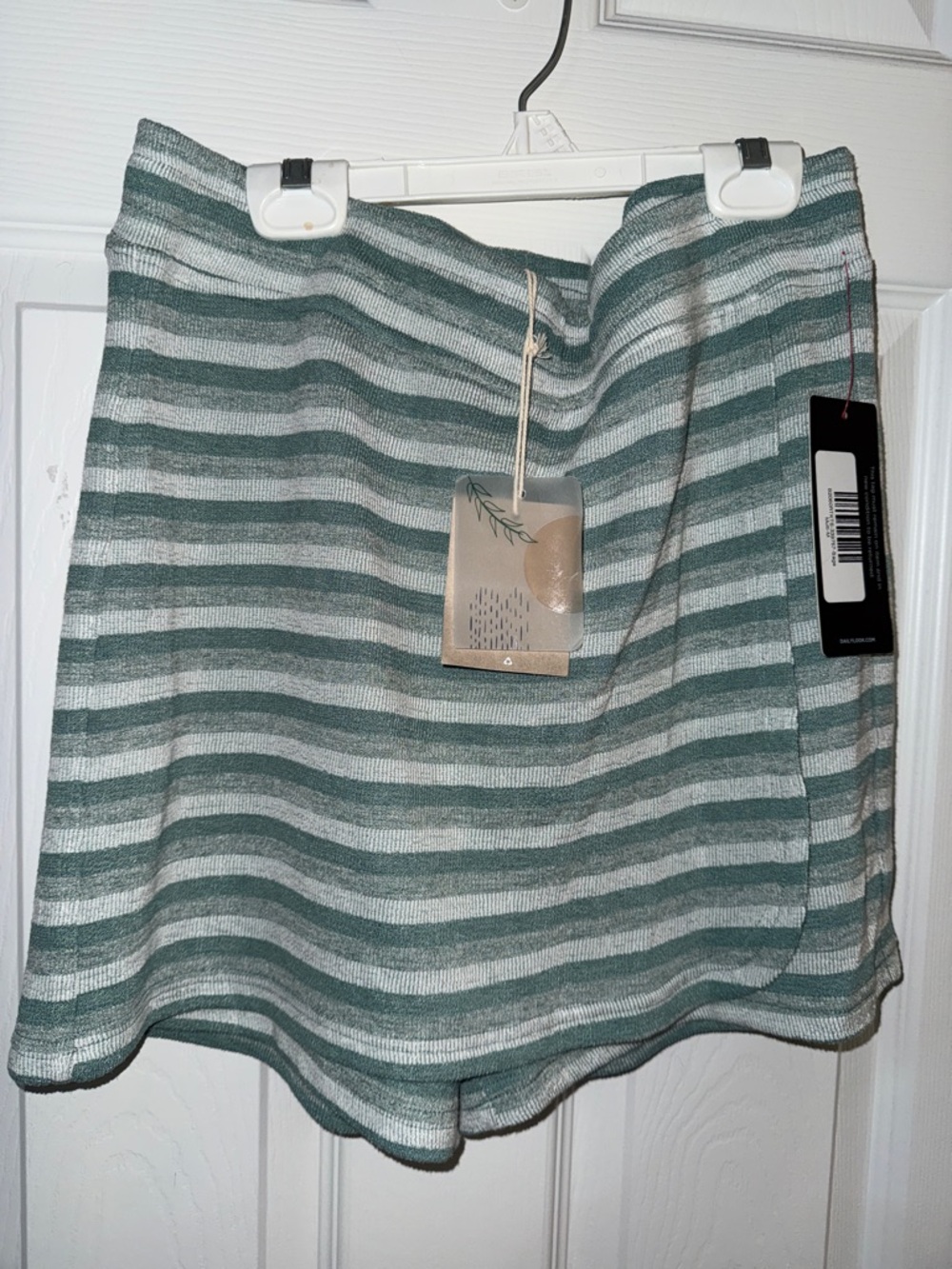 Striped Green & White Women's Skort
